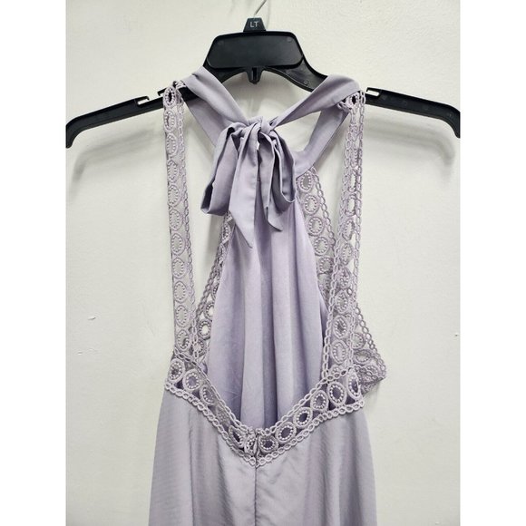 Lulus Womens Any Sway Shape or Form Mini Dress Size Medium Purple Lace Halter - Picture 6 of 10